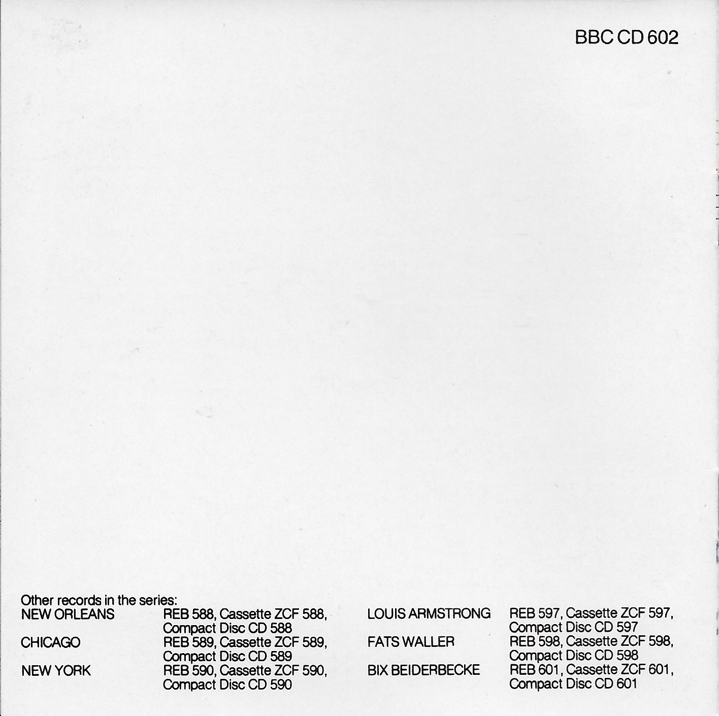Middle of cover of BBCCD602